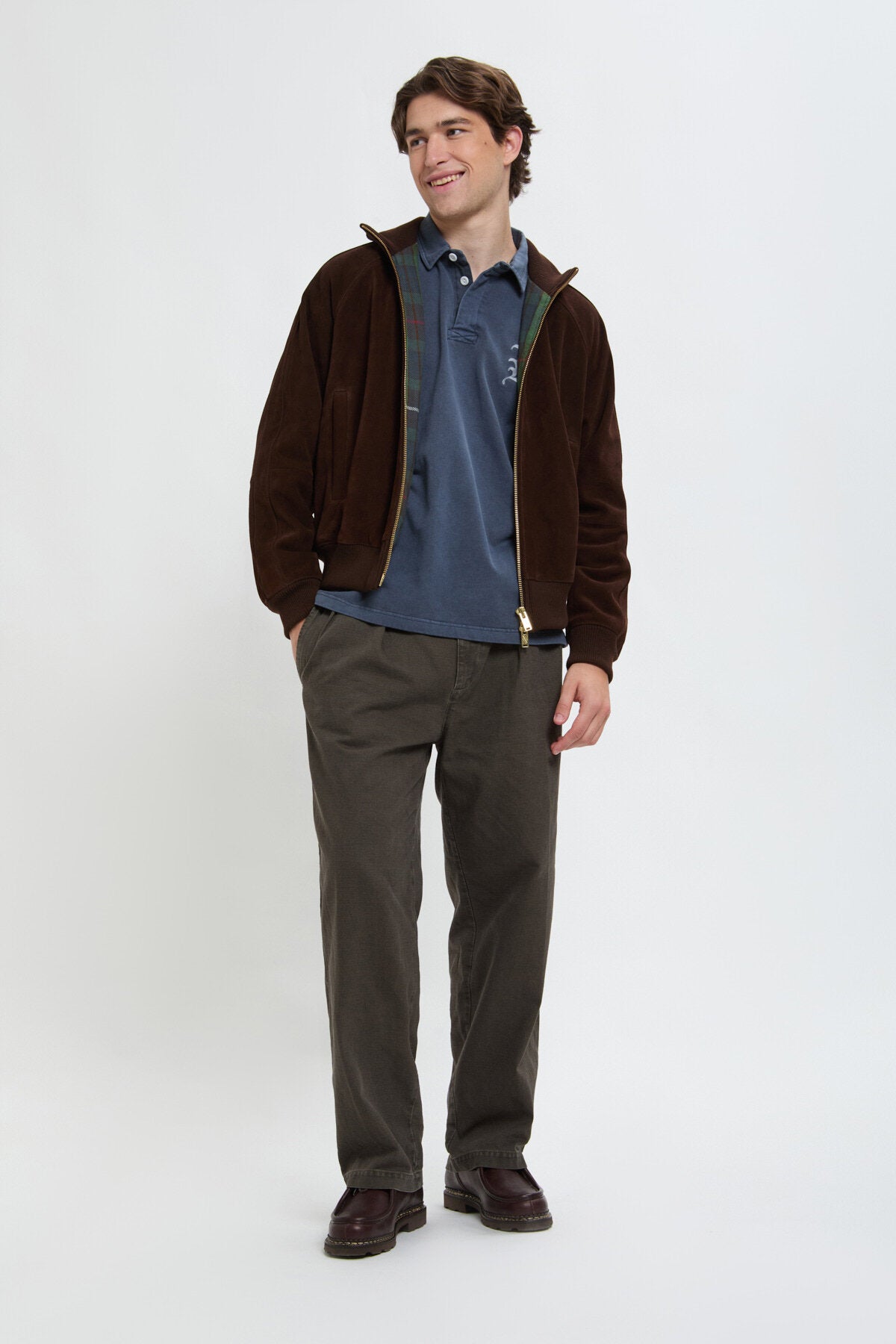 ROUGHOUT SUEDE TRACK JACKET Chocolate by Baracuta | Men | WP Store