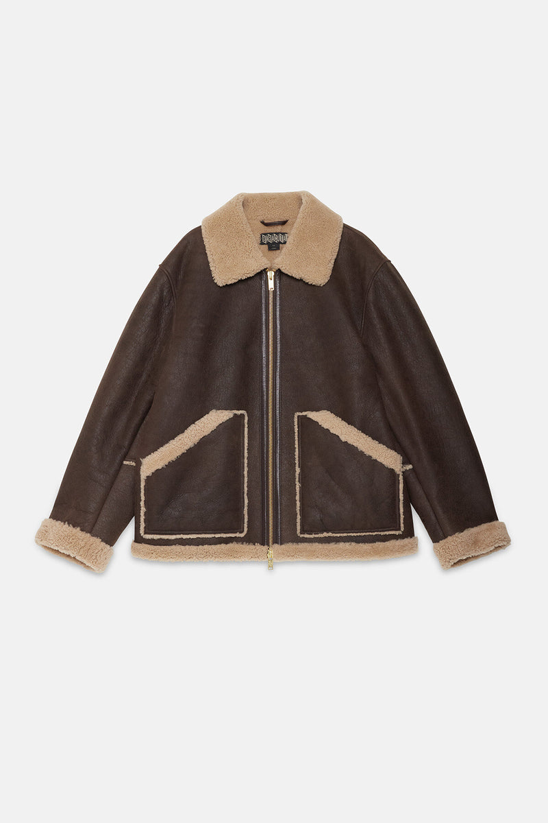 Giacca da aviatore in shearling