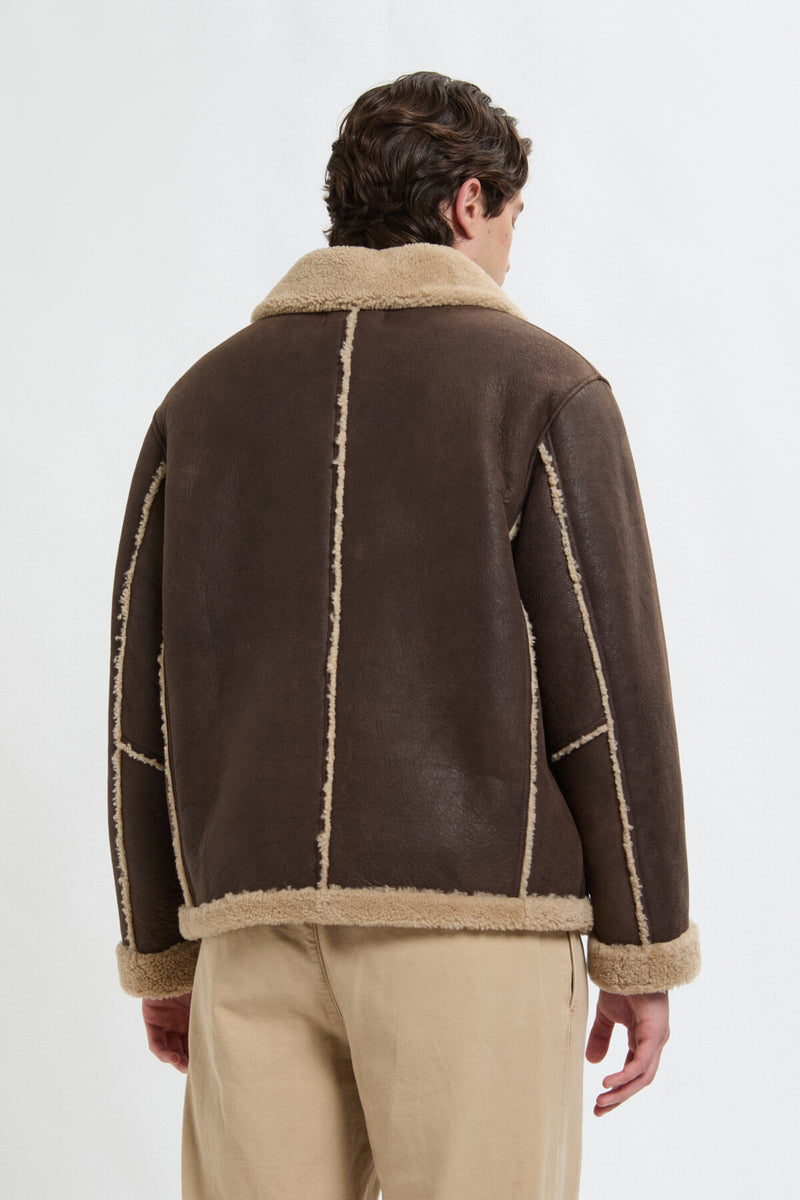 Giacca da aviatore in shearling