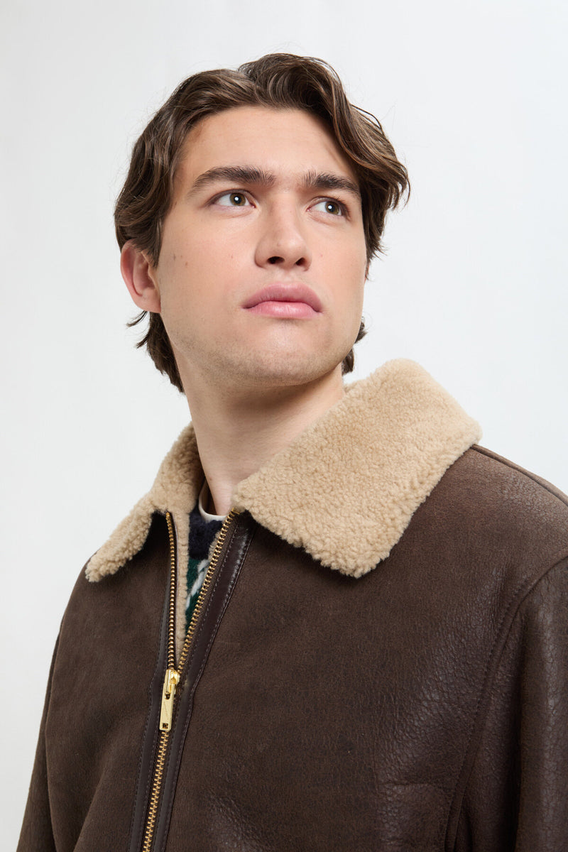 Giacca da aviatore in shearling