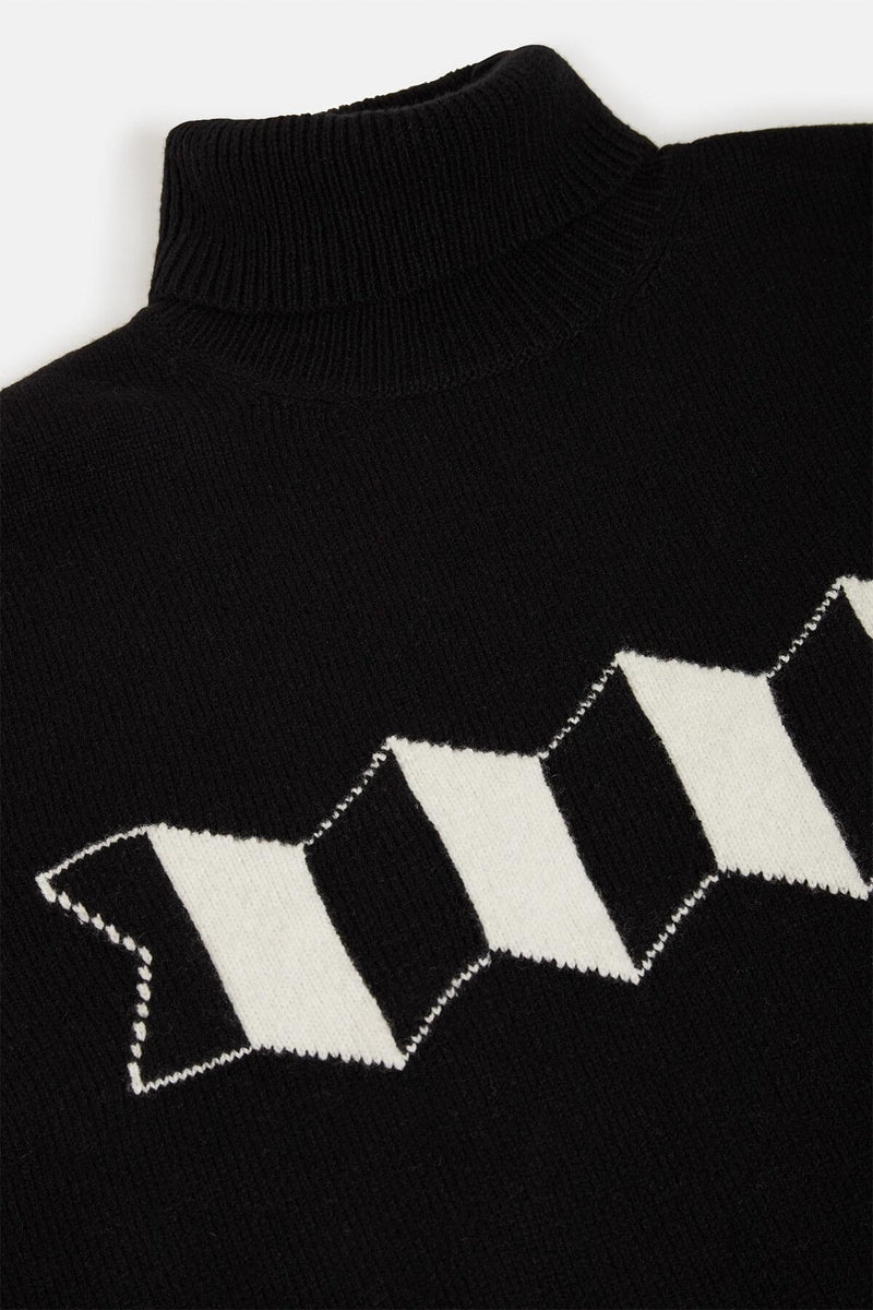 MAGLIONE A COLLO ALTO CON LOGO A FISARMONICA