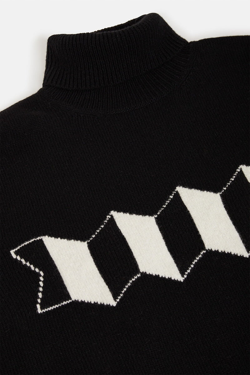 MAGLIONE A COLLO ALTO CON LOGO A FISARMONICA