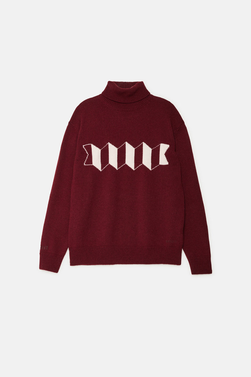 MAGLIONE A COLLO ALTO CON LOGO A FISARMONICA