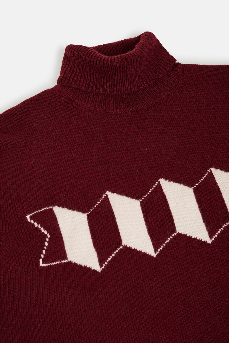 MAGLIONE A COLLO ALTO CON LOGO A FISARMONICA