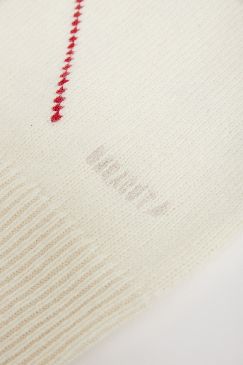 Polo in maglia con colletto e motivo a losanghe