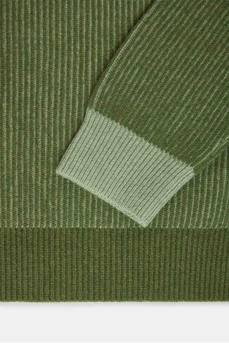 CREWNECK POCKET CONTRAST RIB JUMPER