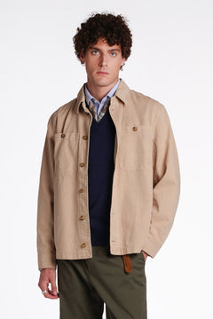 Overshirt in tela tinta in capo