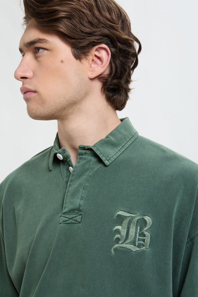 Polo in stile rugby tinta in capo