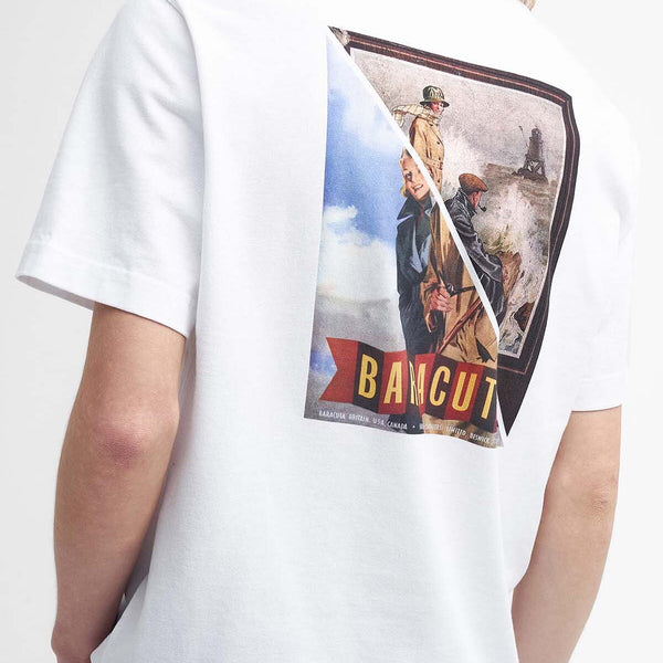 Tシャツ・カットソー Barbour FW24 T-SHIRT WITH LOGO (BRTEE0018 UT2890800) Barbour x Baracuta Archive Men's T-Shirt White BRTEE0018