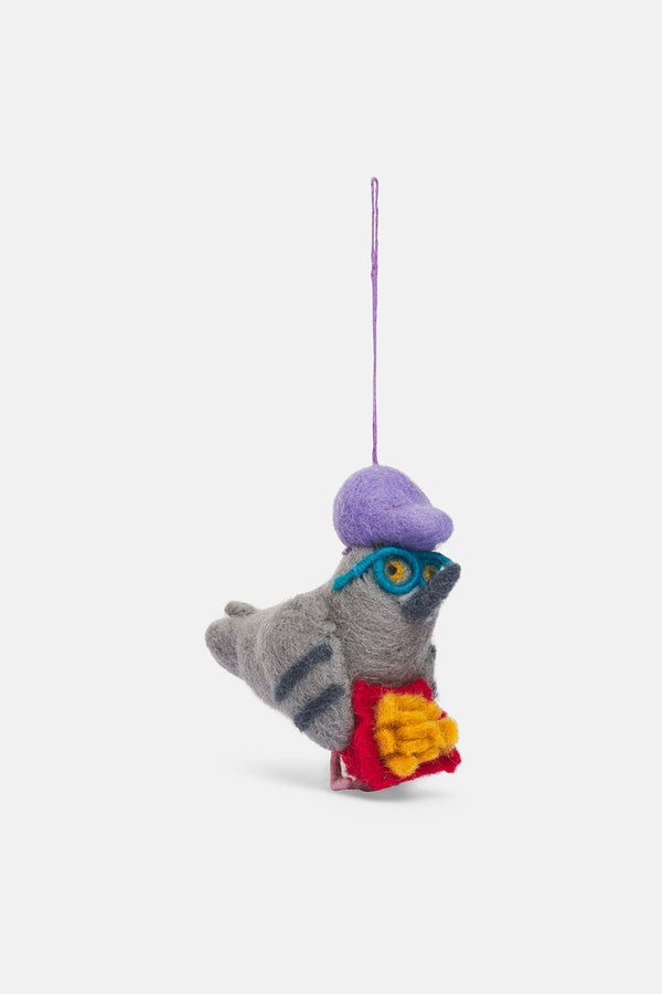 Decorazione sospesa McPigeon in feltro fatto a mano