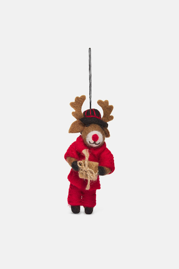 Decorazione da appendere Dasher il Renna di Natale in Feltro fatto a mano.