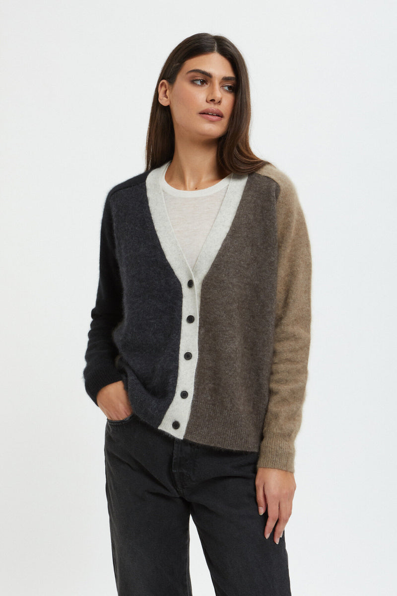 Cardigan scollo a V a maniche lunghe