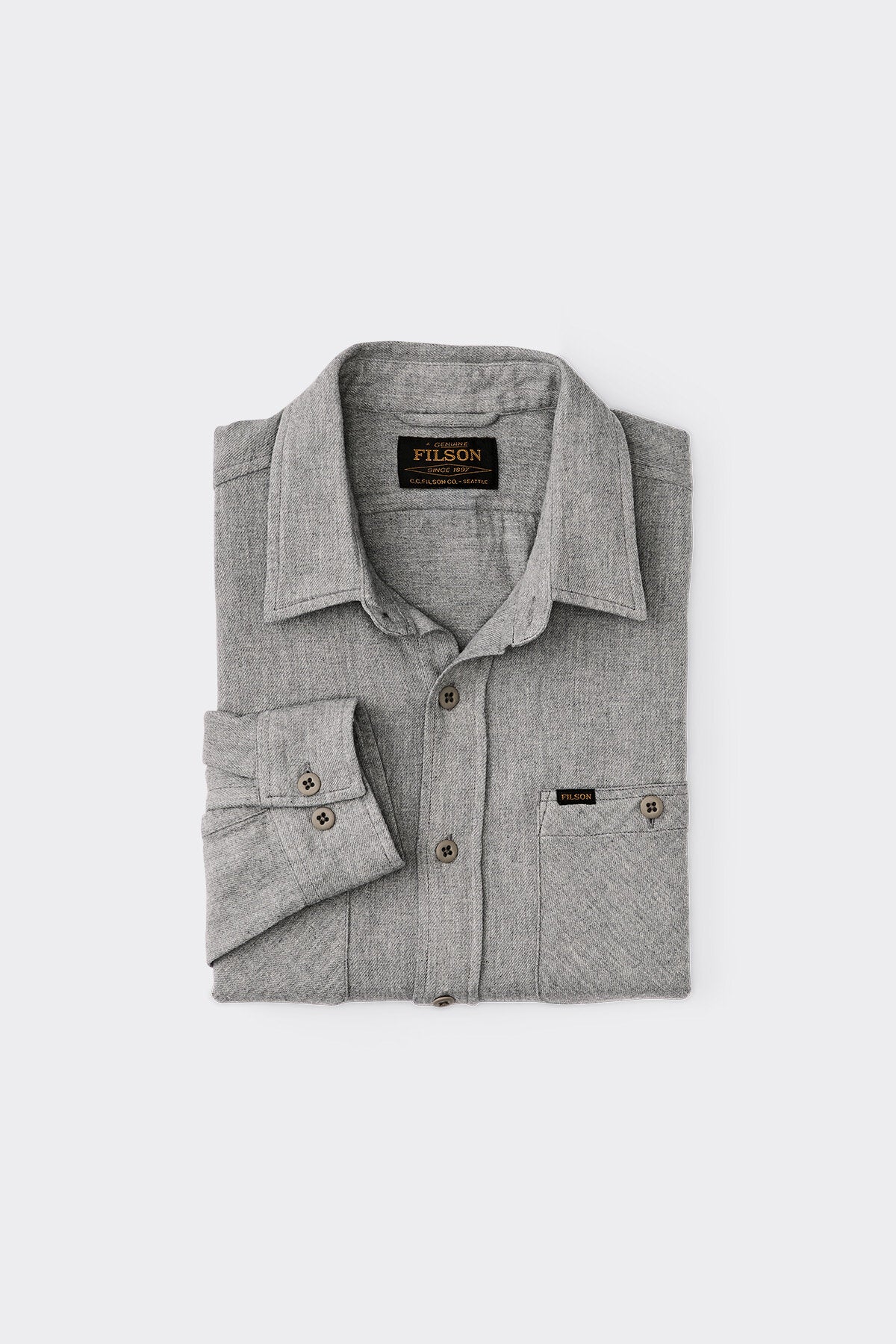 THE RANGELAND FLANNEL SHIRT Light heather gray by Filson Man | Men