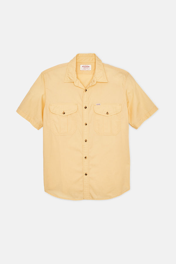 FILSON'S WASHED SHORT SLEEVE FEATHER CLOTH SHIRT