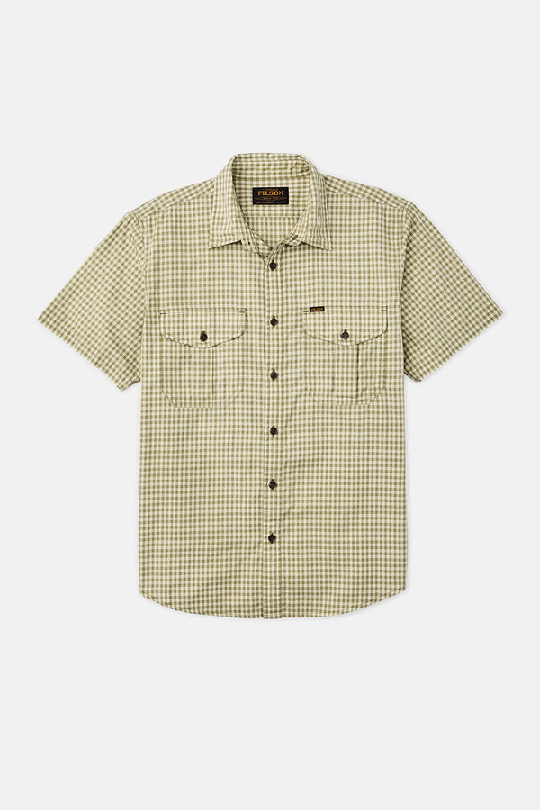 FILSON'S WASHED SHORT SLEEVE FEATHER CLOTH SHIRT