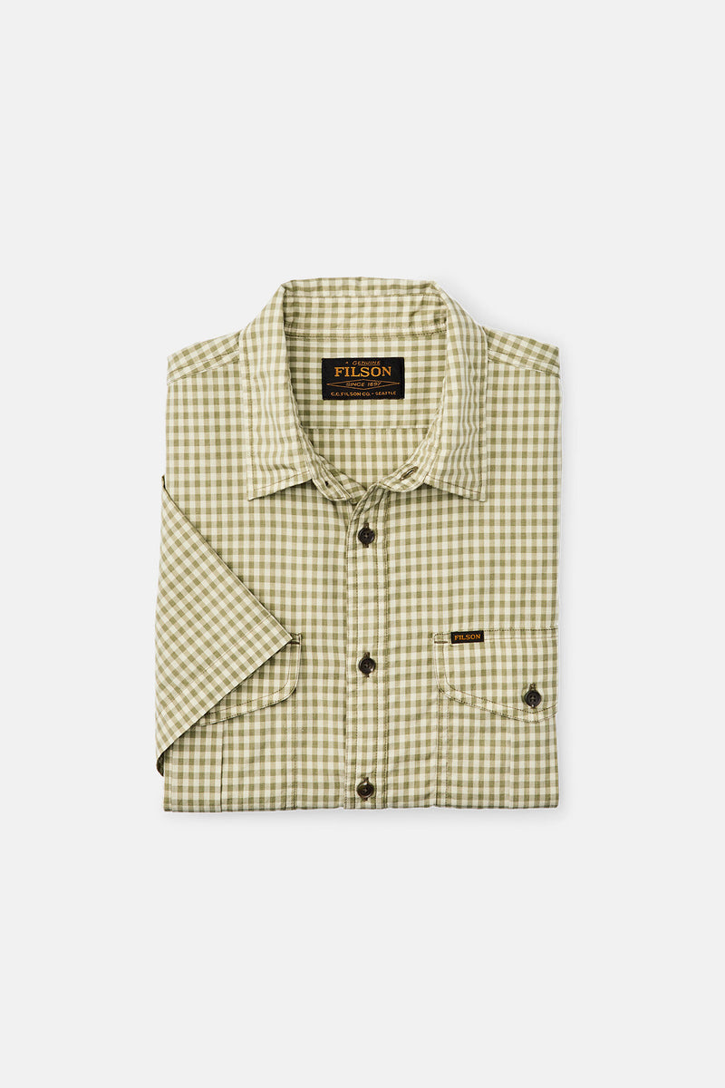 FILSON'S WASHED SHORT SLEEVE FEATHER CLOTH SHIRT