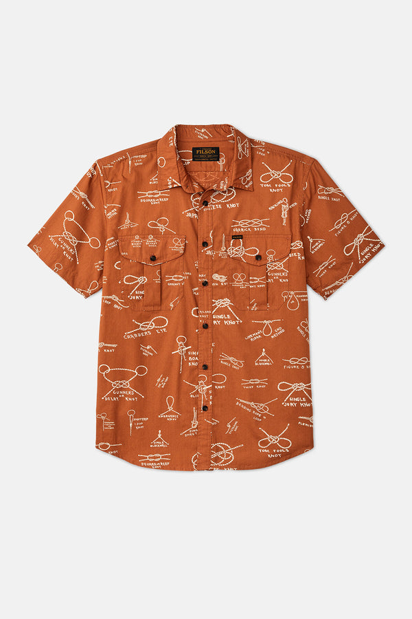 FILSON'S WASHED SHORT SLEEVE FEATHER CLOTH SHIRT