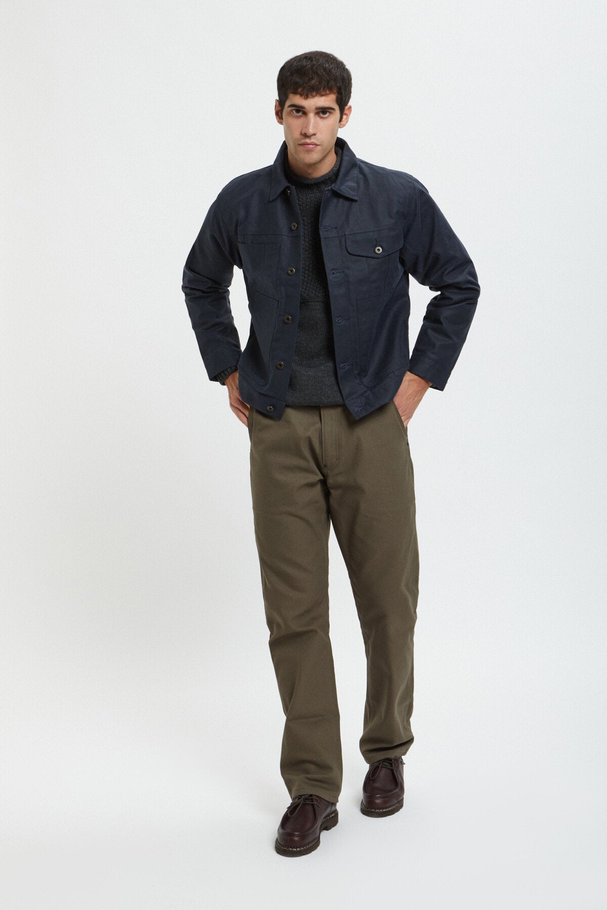 TIN CLOTH SHORT LINED CRUISER JACKET Service blue by Filson Man