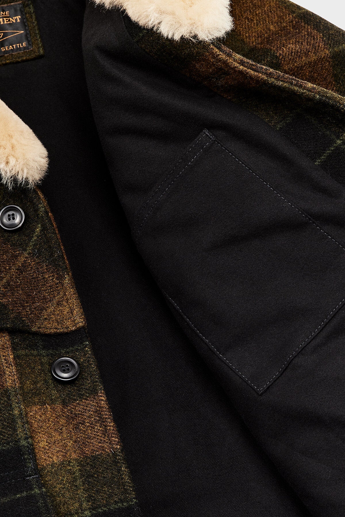 Rusty in the woods wool sherpa jacket store