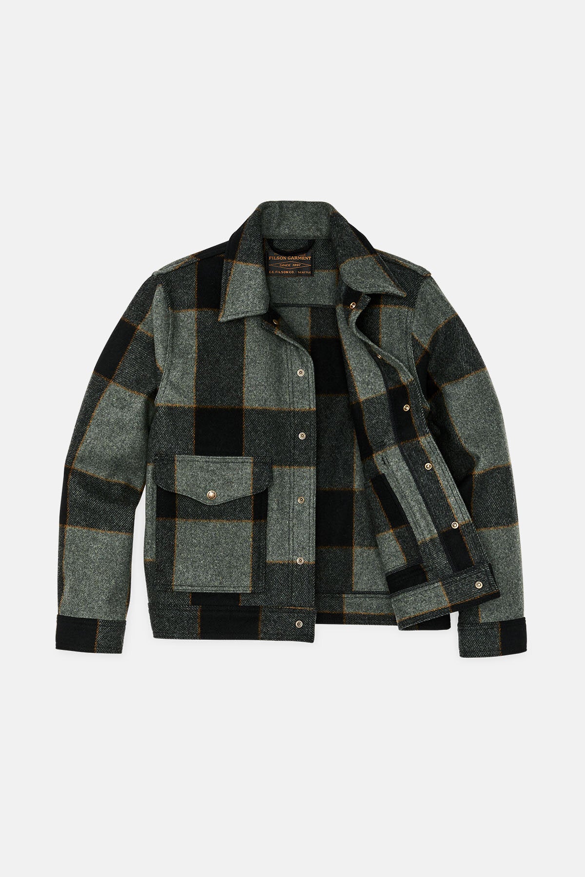 MACKINAW WOOL WORK JACKET Graystone / black pl by Filson Man MACKINAW WOOL WORK JACKET Graystone / black pl by Filson Man