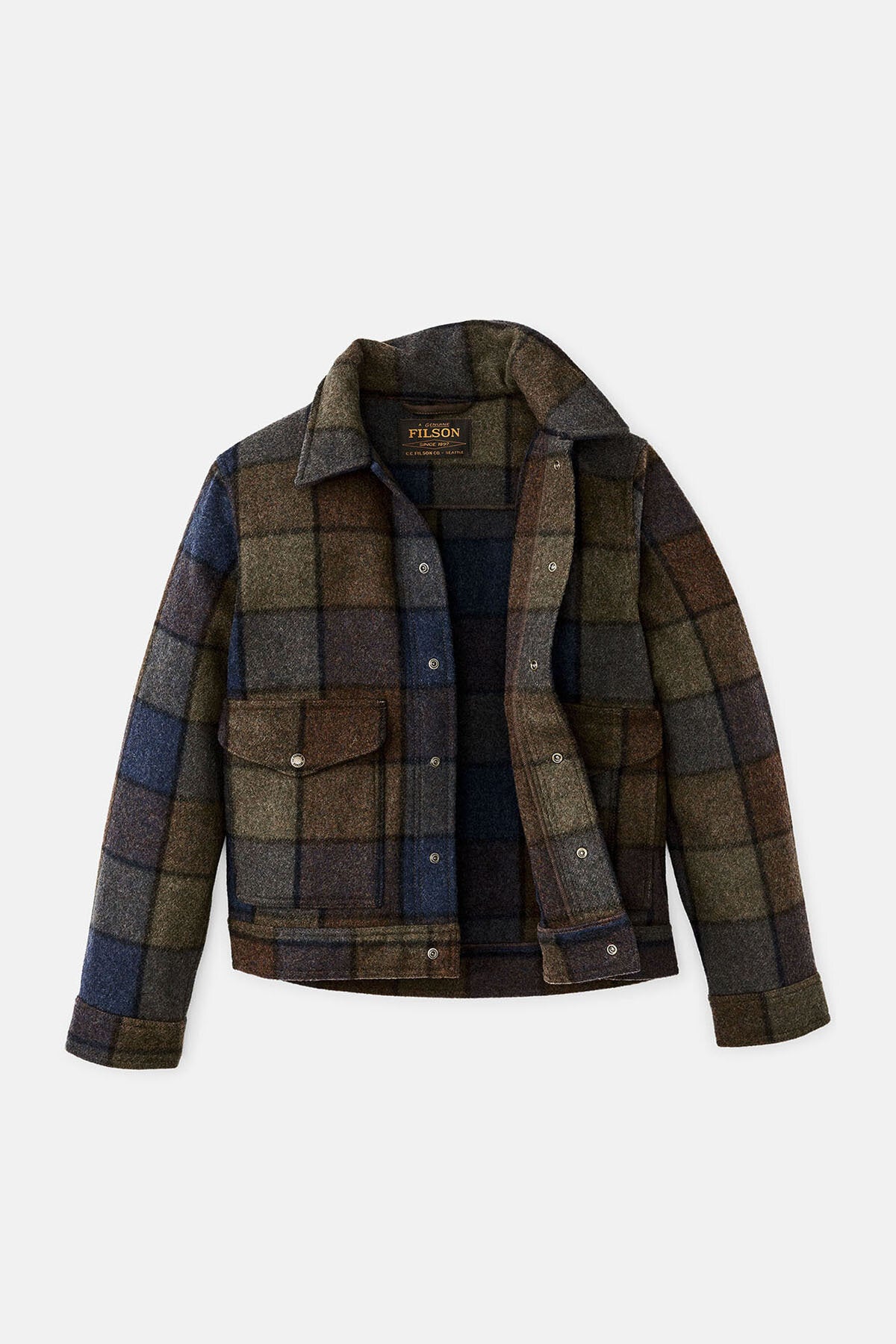MACKINAW WOOL WORK JACKET Blue / brown / gray by Filson Man | Men