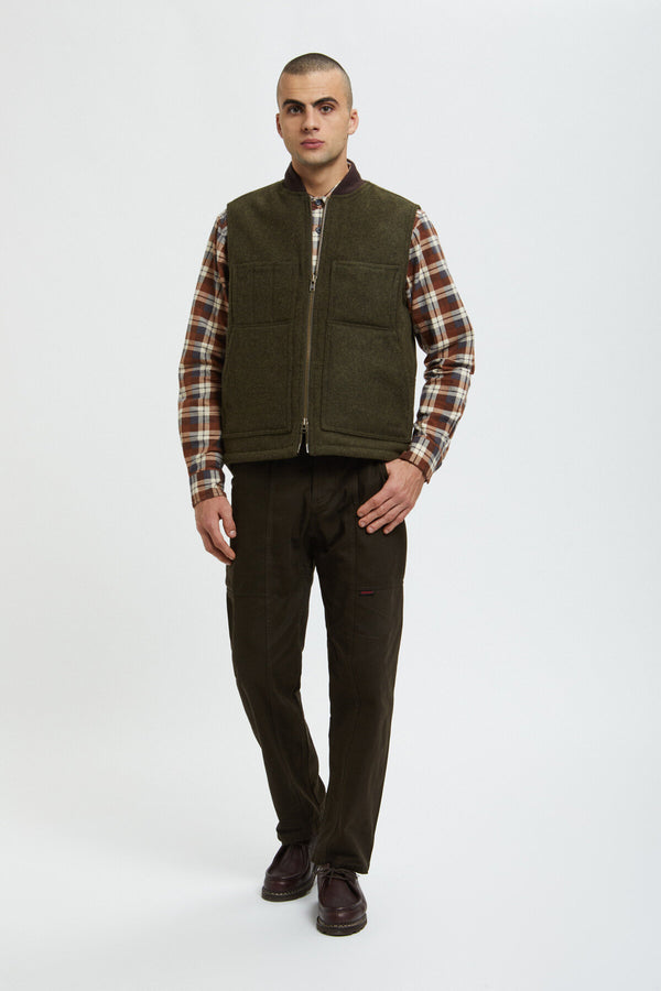 LINED MACKINAW WOOL WORK VEST