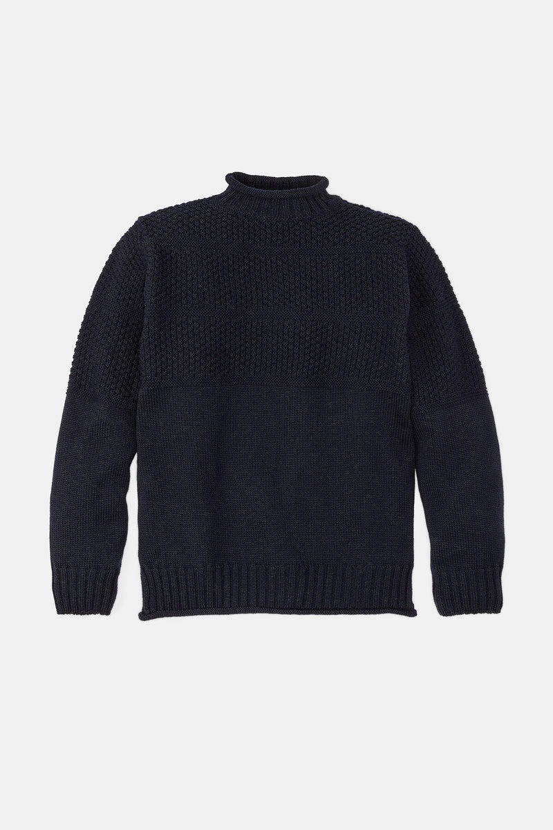 Wool Roll Neck Fisherman'S Sweater