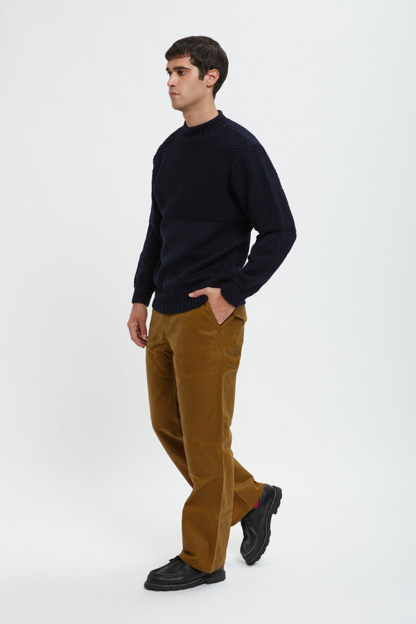 Wool Roll Neck Fisherman'S Sweater