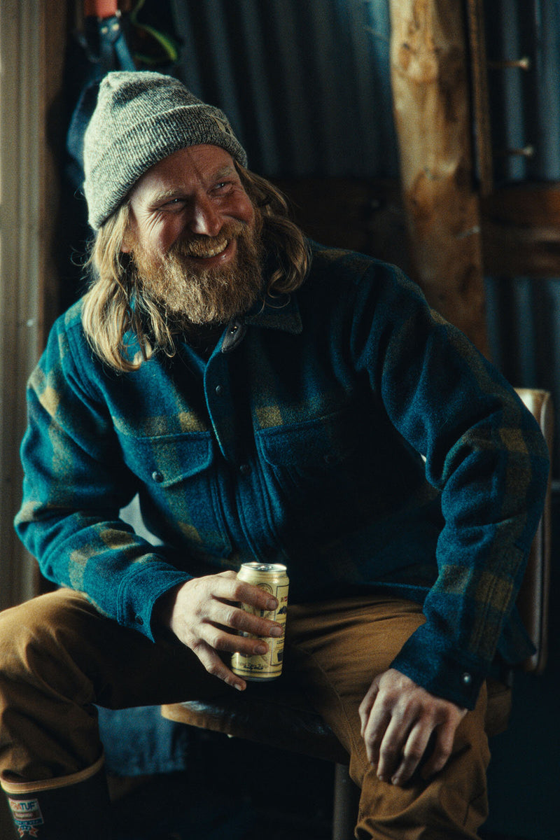 LINED MACKINAW WOOL JAC-SHIRT Teal ochre plaid by Filson Man