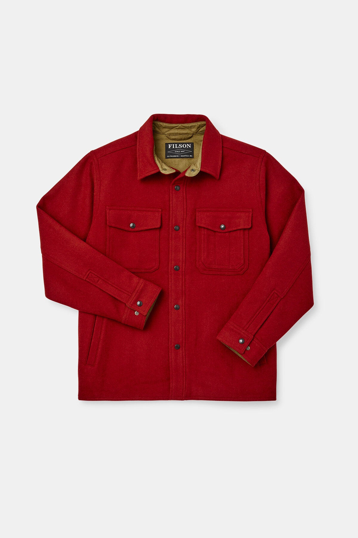 LINED MACKINAW WOOL JAC-SHIRT Red oak by Filson Man | Men | WP Store