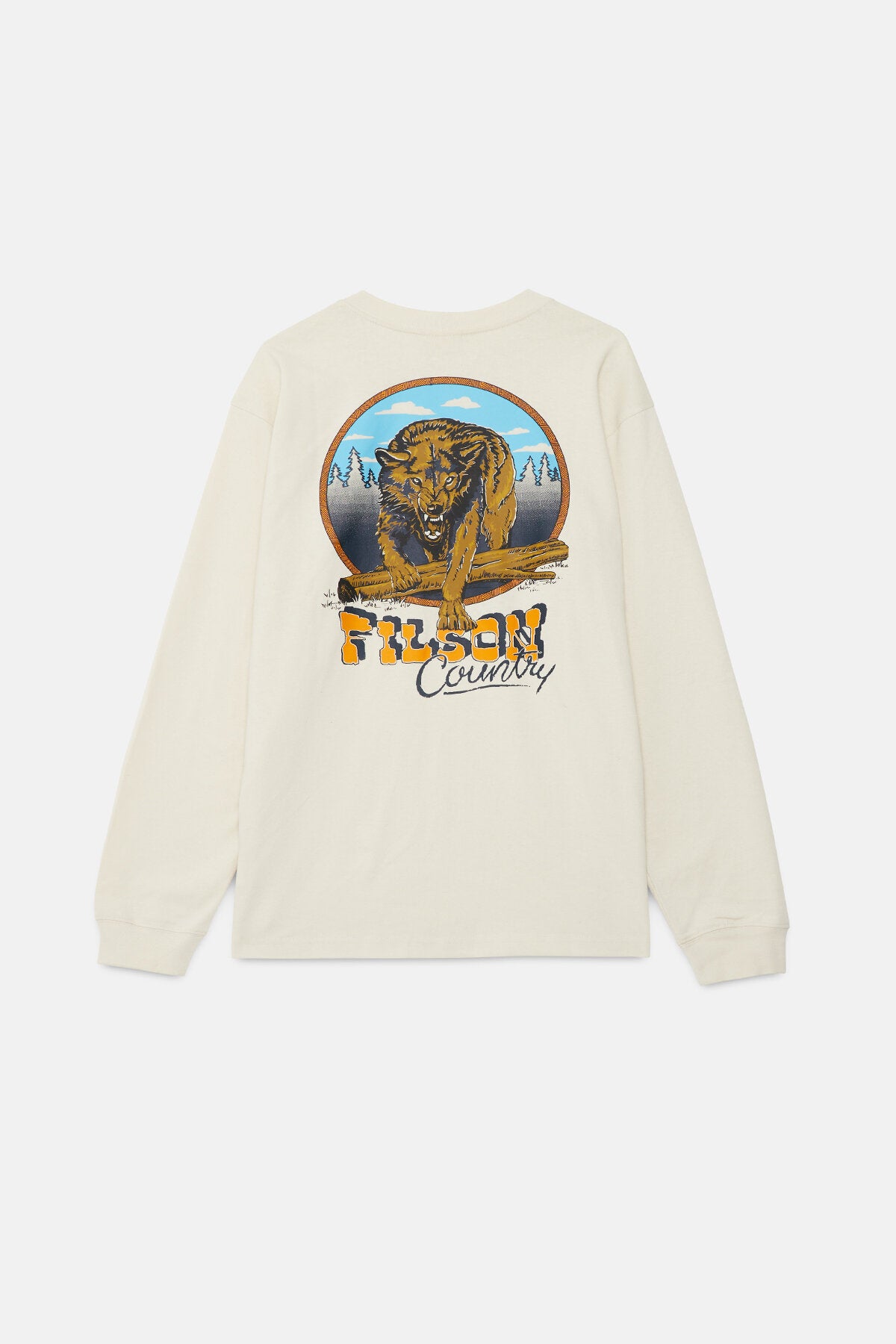 ◆LEE◆ Truck Graphic Long Sleeve T-Shirt Pigment Brown LONG SLEEVE FRONTIER GRAPHIC T-SHIRT Birch / wolf country by