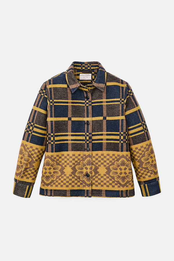 Overshirt blanket in lana da donna