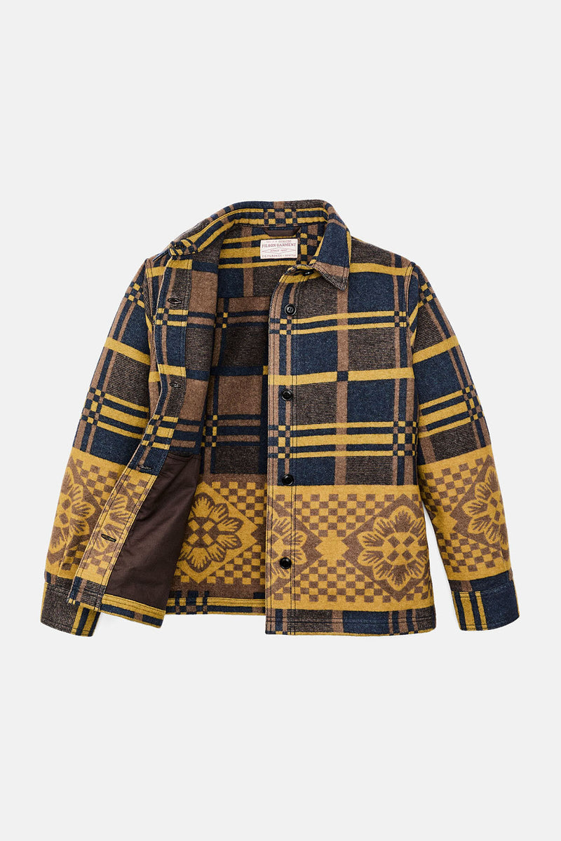 Overshirt blanket in lana da donna