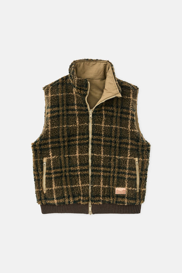 GILET REVERSIBILE IN PILE DI LANA DA DONNA