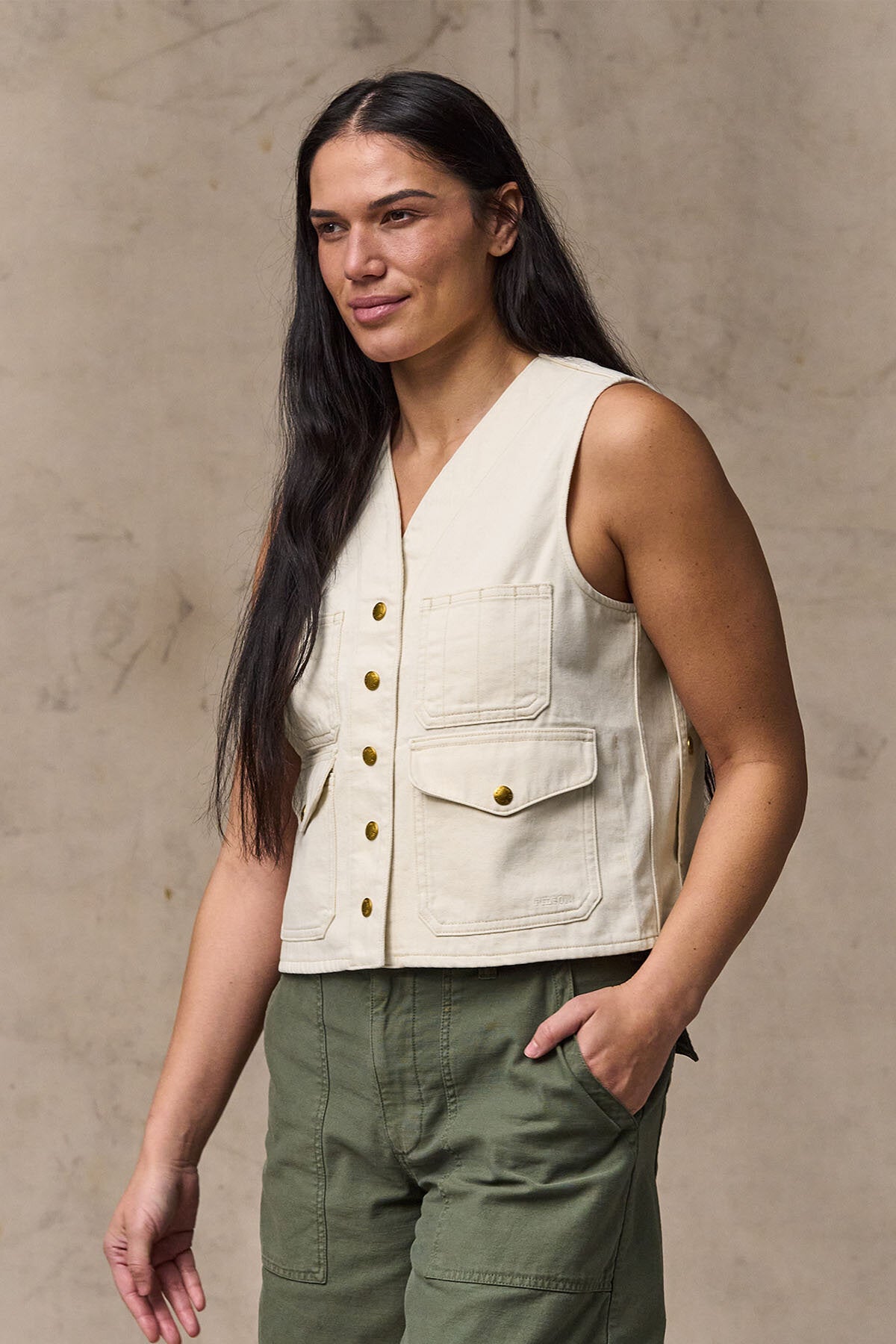 WOMEN'S ARCHIVE CRUISER VEST Natural seed by Filson Woman | Women