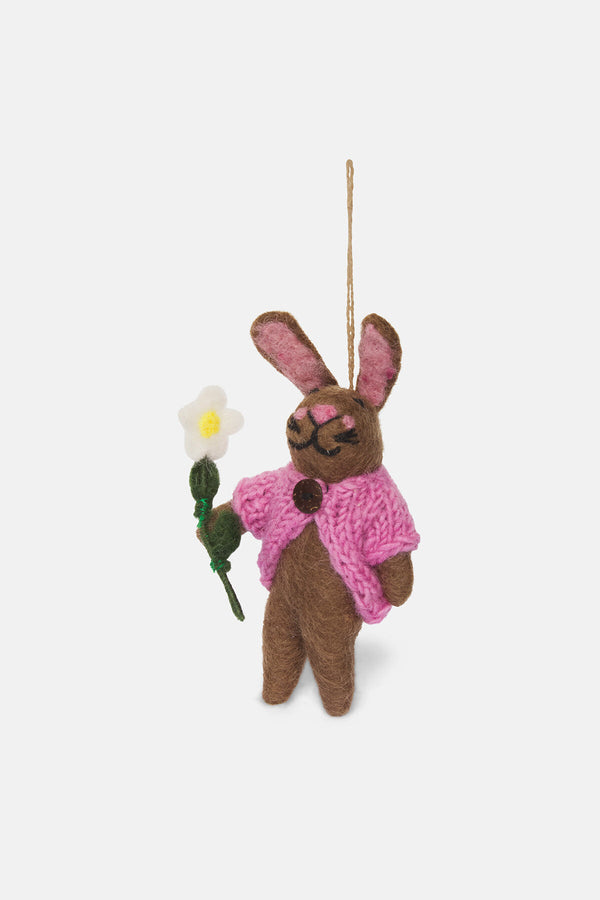 Decorazione pasquale da appendere in feltro fatta a mano – Blossom the Bunny.
