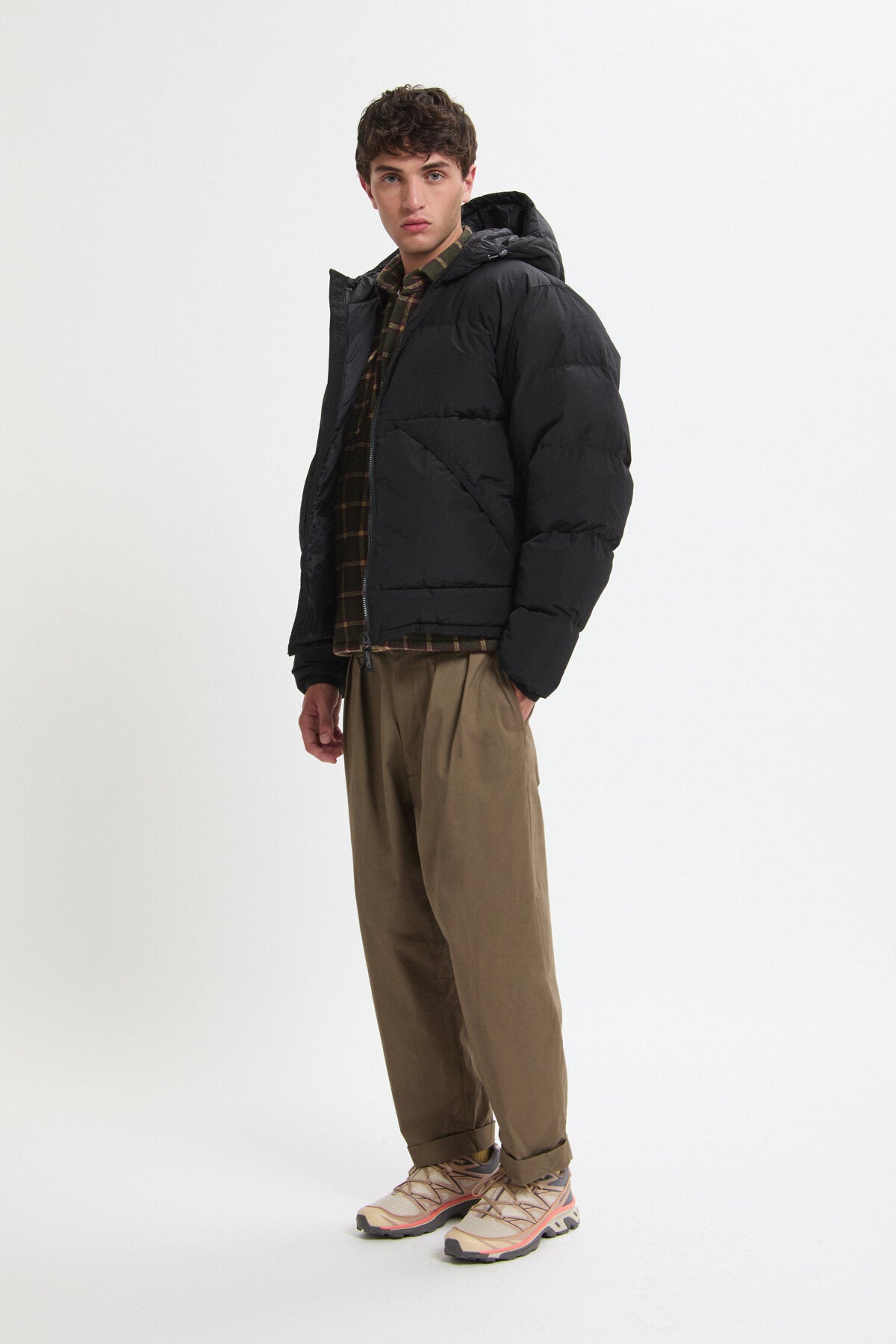 Down Puffer Hooded Jacket Black by Gramicci | Men | WP Store