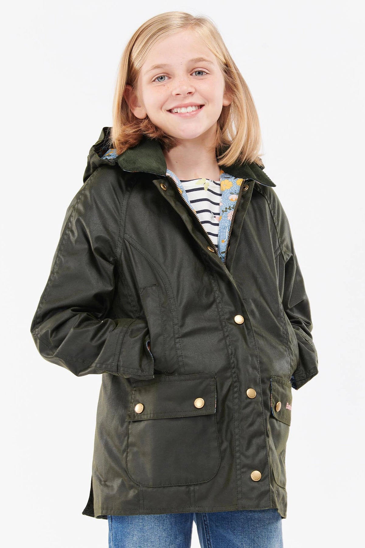 Girls Beadnell Jacket Fern folky floral by Barbour Kid | Girl | WP