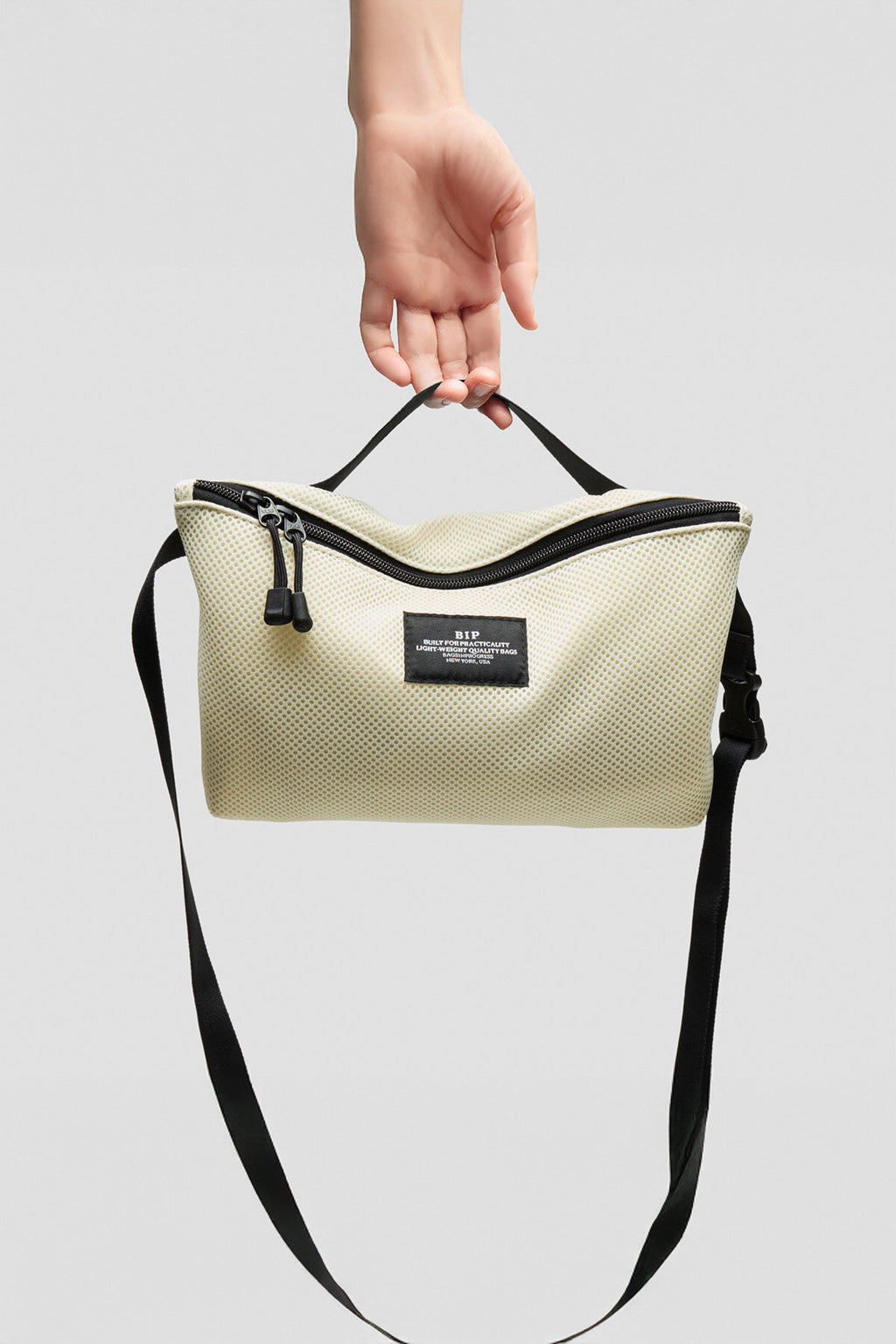 Fannypack Crossbody Mesh ivory by Bagsinprogress | Unisex | WP Store