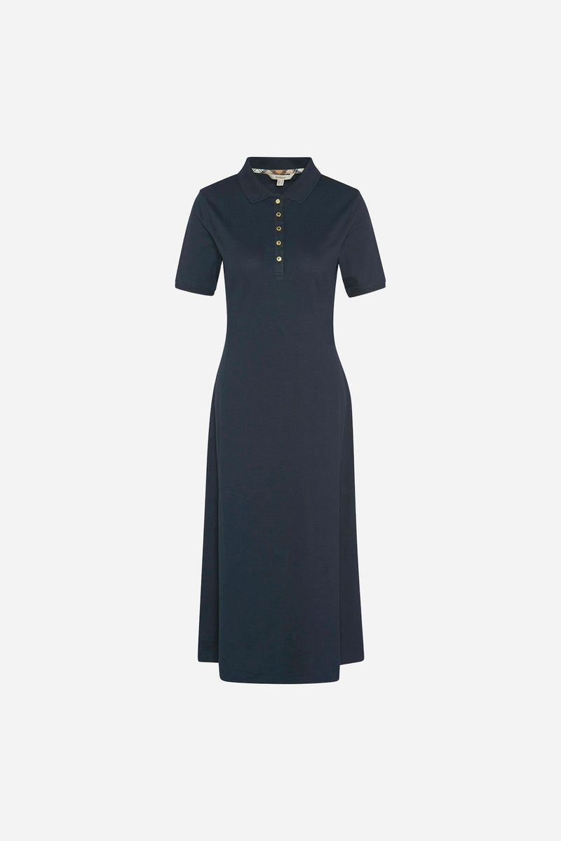 Abito midi in stile polo Celeste
