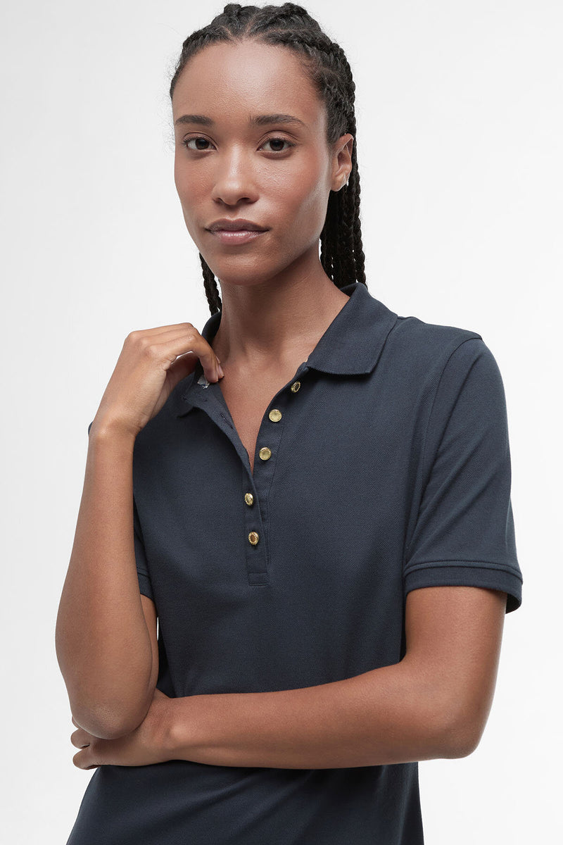 Abito midi in stile polo Celeste