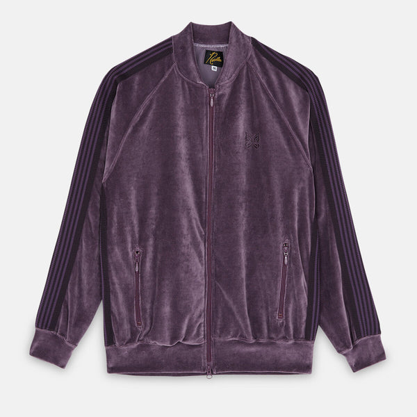 Velour Track Jacket Purple and white by Needles | Men | WP Store