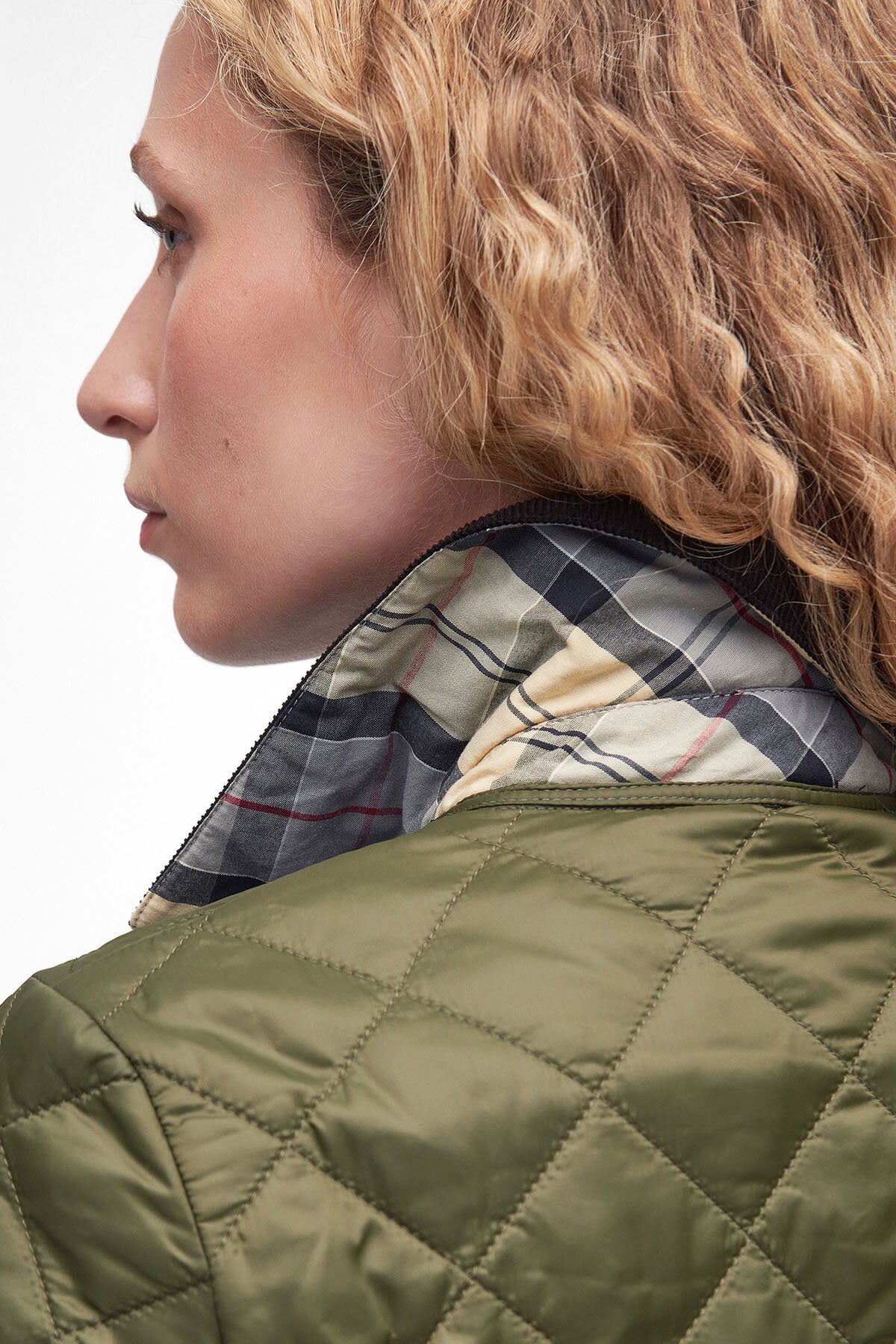 Deveron Quilted Jacket Olive/pale pink by Barbour Lady | Women | WP Store