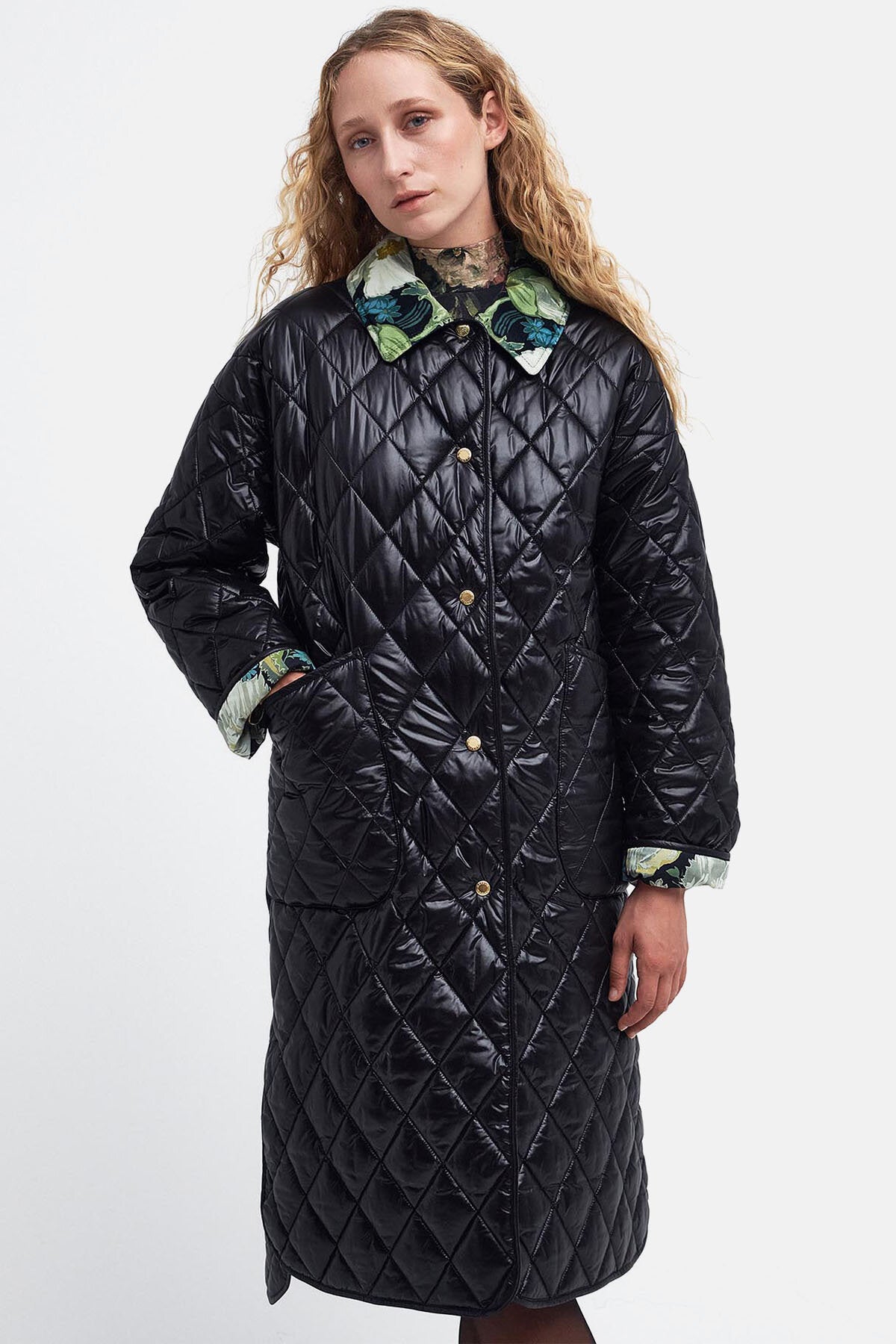 Barbour x House of Hackney Laving Quilted Jacket Black/papavera by