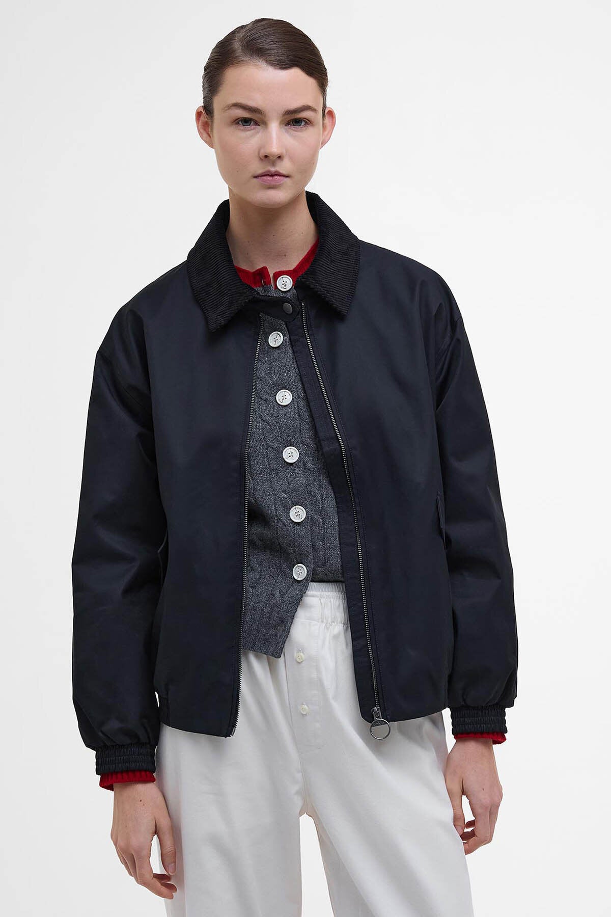 Barbour The Edit by Alexa Anna Showerproof Bomber Jacket Dark navy