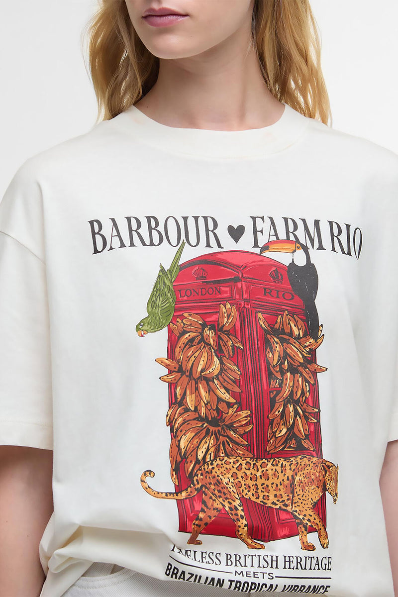 T-shirt con stampa Maria Clara Barbour x FARM Rio