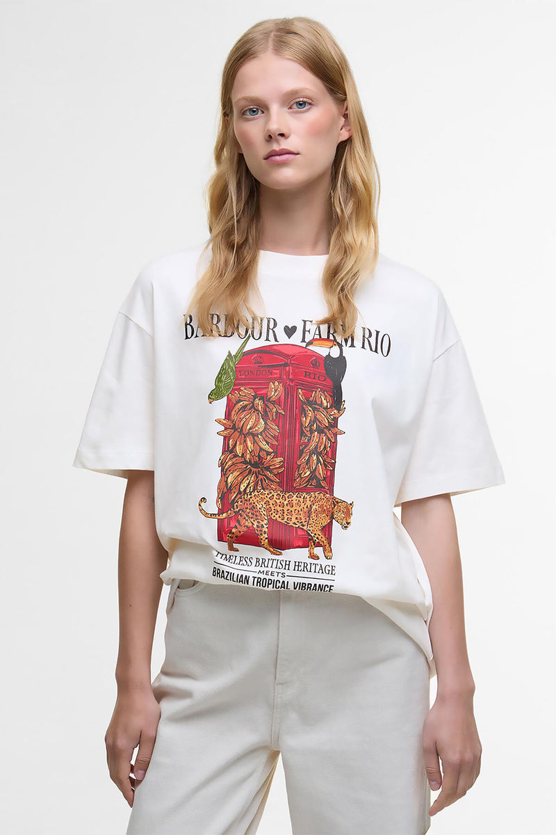 T-shirt con stampa Maria Clara Barbour x FARM Rio