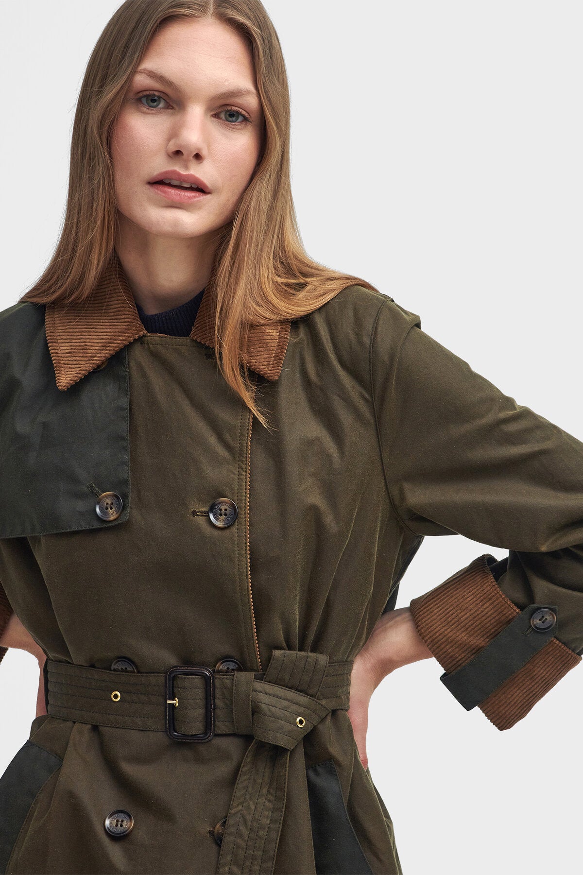 Brackley Waxed Trench Coat Beech.5archive olive.5 by Barbour