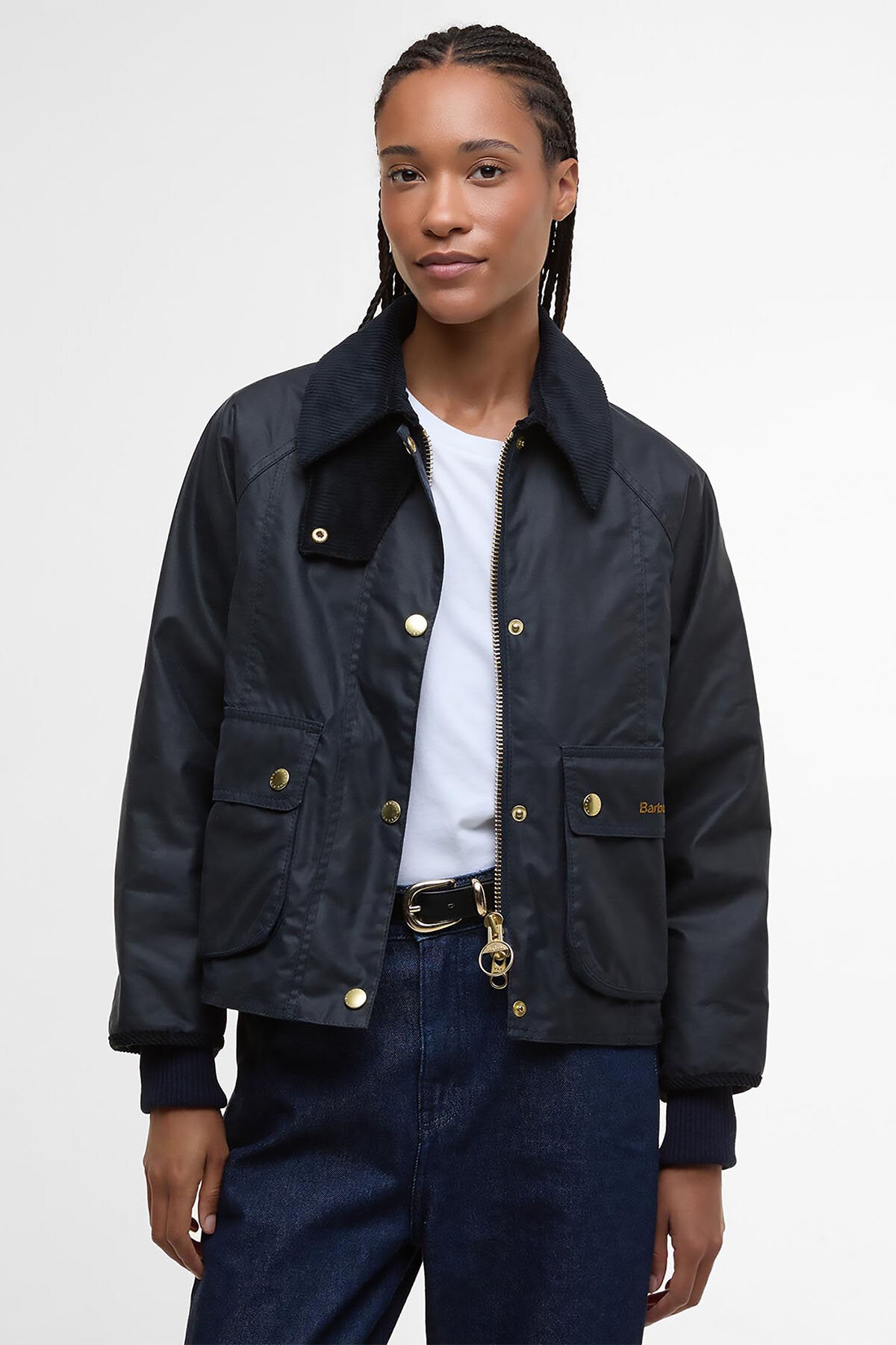 Cropped Beadnell Wax Navy/classic by Barbour Lady | Women | WP Store
