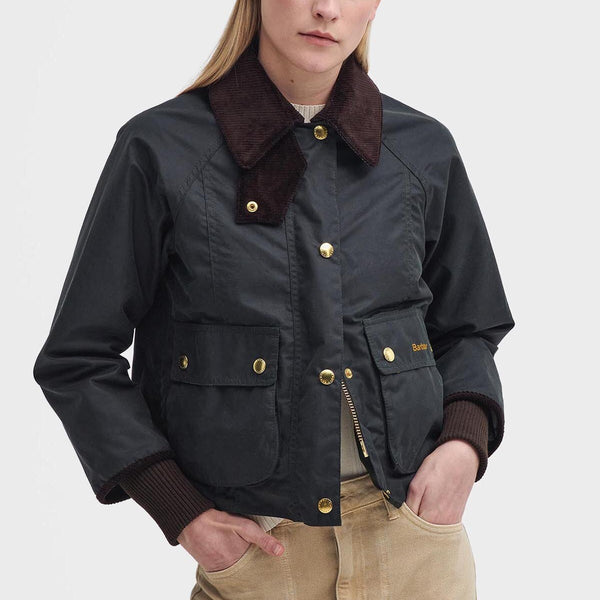 Cropped Beadnell Waxed Jacket Sage/ancient by Barbour Lady